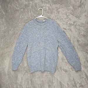 Men's Wool Viking Sweater Medium Blue Crew Neck Knit Pullover Long‎ Sleeve